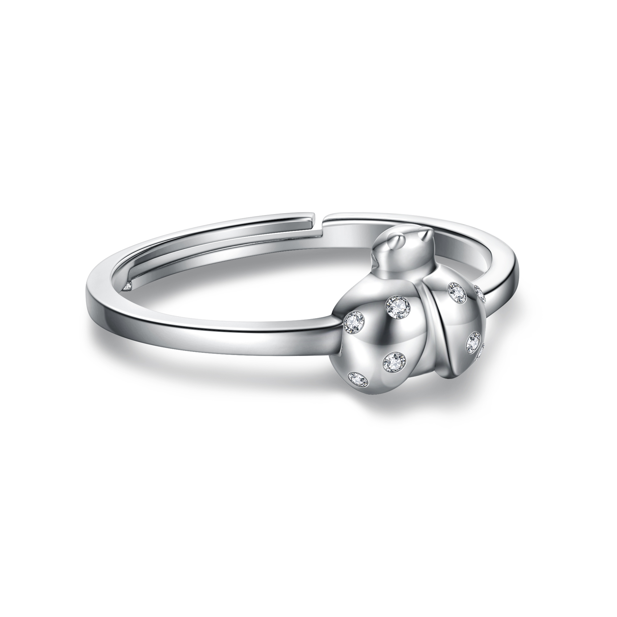 NenaLina Orecchini A Cuore In Argento Sterling Con Cristalli Bianchi, Superficie Lucida, Modello 224064-001